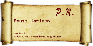 Pautz Mariann névjegykártya